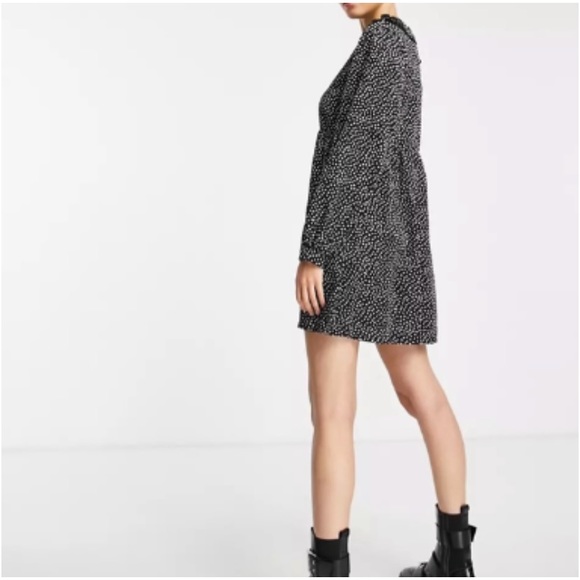 ASOS DAISY STREET MINI SMOCK DRESS WITH POLKA HEARTS SIZE LARGE - Picture 4 of 6